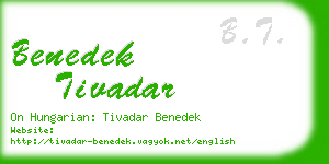 benedek tivadar business card